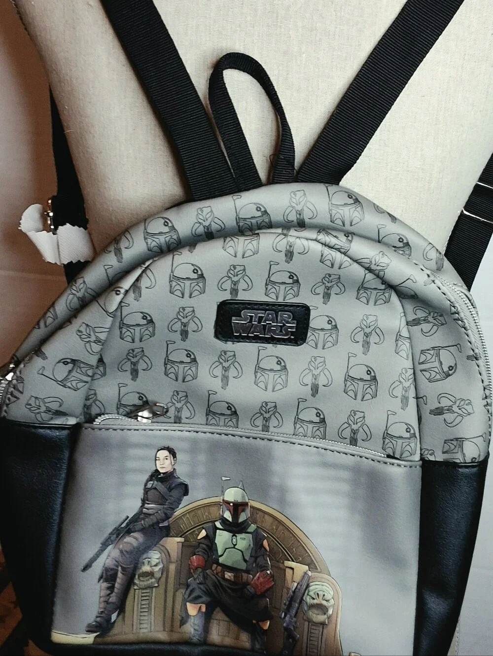 Star Wars Boba Fett & Fennec Shand Mini Backpack | Faux Leather Mandalorian Bag